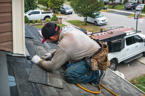 Professional Storm Damage Roof Repair technician working in New Braunfels, TX